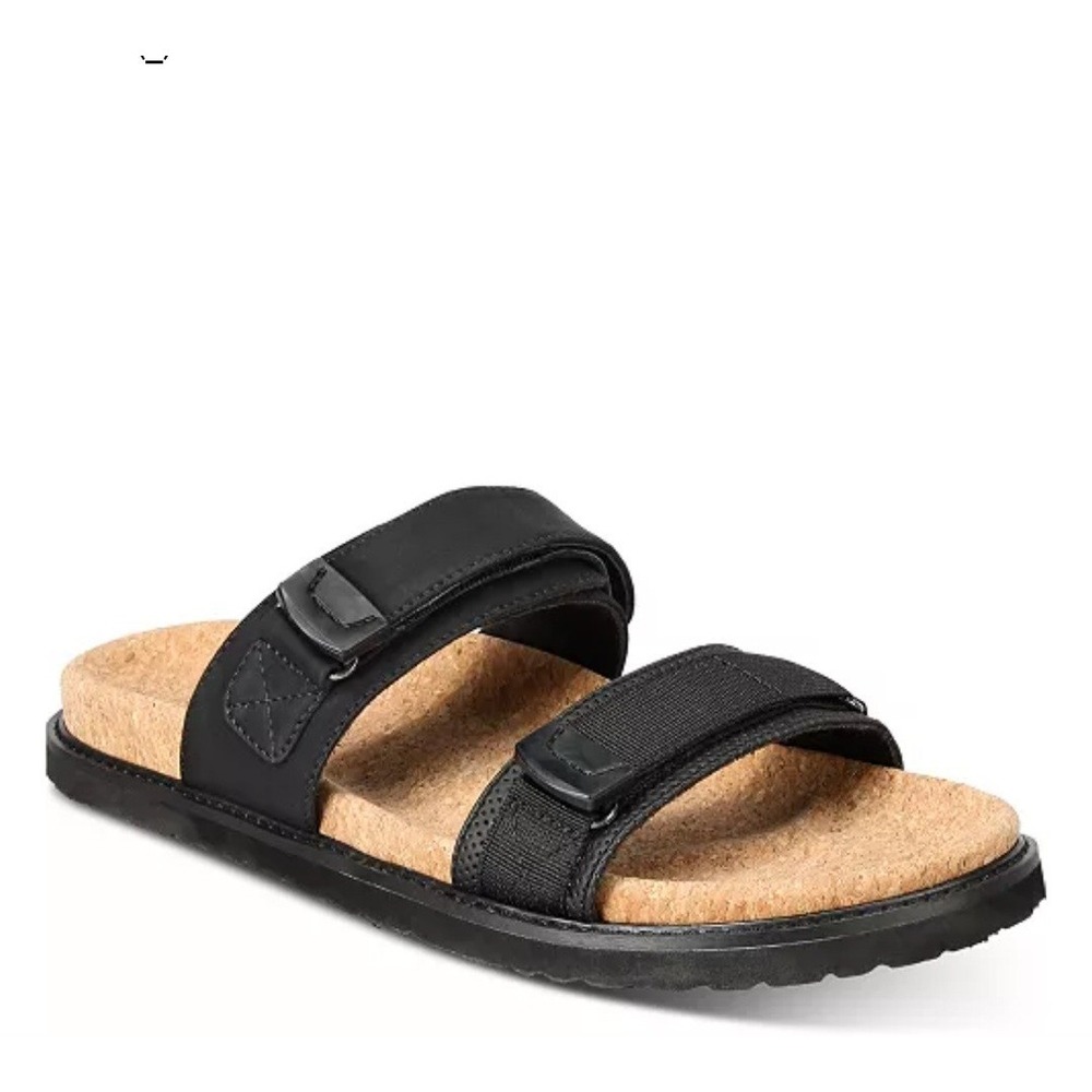 INC International Concepts Joaquin Mens Slide Sandals Size 11 Cork Hook & Loop